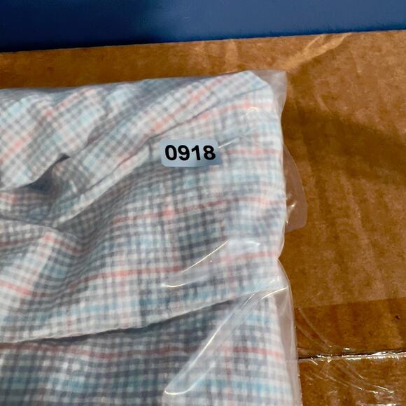 Carnoustie Seer Sucker Shorts Men's 42W Blue Pink Check Pockets Button Flap - Picture 11 of 11